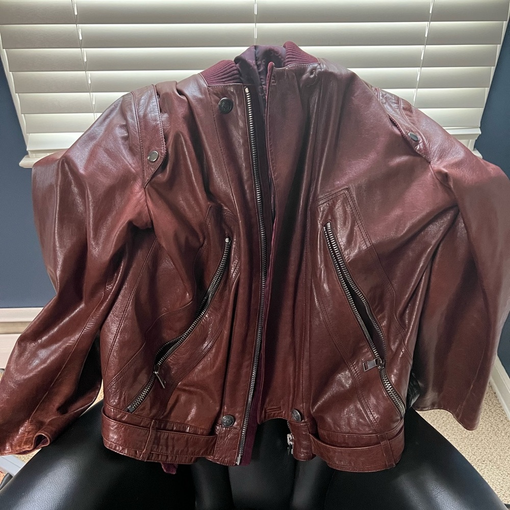 Gucci vintage burgundy leather jacket